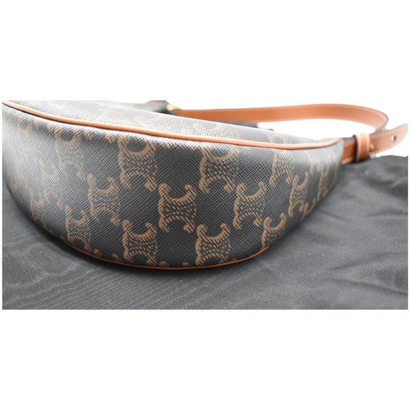 CELINE  Ava Triomphe Canvas Calfskin Shoulder Bag - Picture 7 of 11